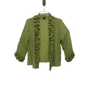 Piano Brand Green Ruffled Blouse/Jacket